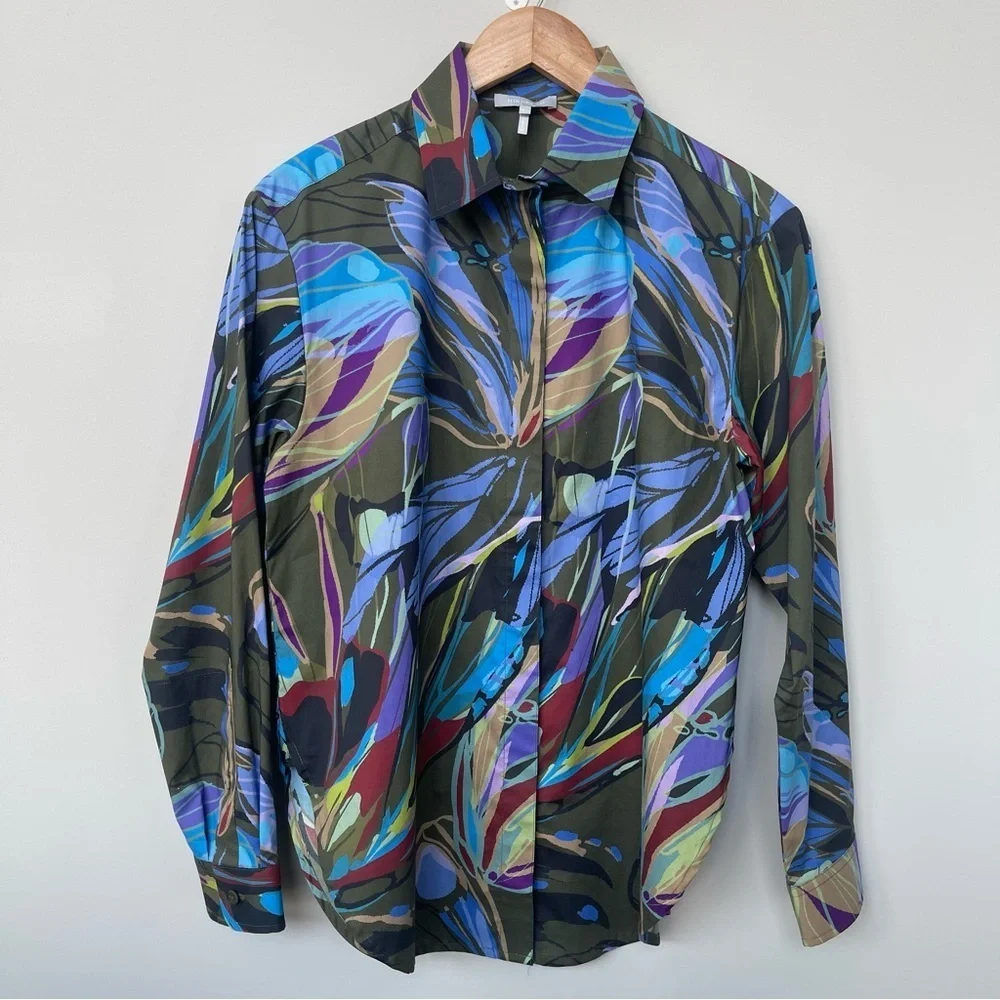 Hinson Wu | Halsey Long Sleeve Vibrant Abstract Camo Top